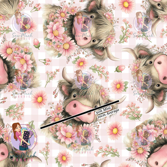 Pink Floral Highland Gingham | Woven | Retail | MINI Scale