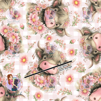 Unlimited Pre-Order: Cows Floral Pink Gingham