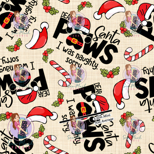 Christmas: Dear Santa Paws Beige | Woven | Retail | MINI Scale