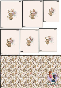 CHRISTMAS Pre-Order: Highland Cow Cosy 'PANEL FOR ROMPERS'