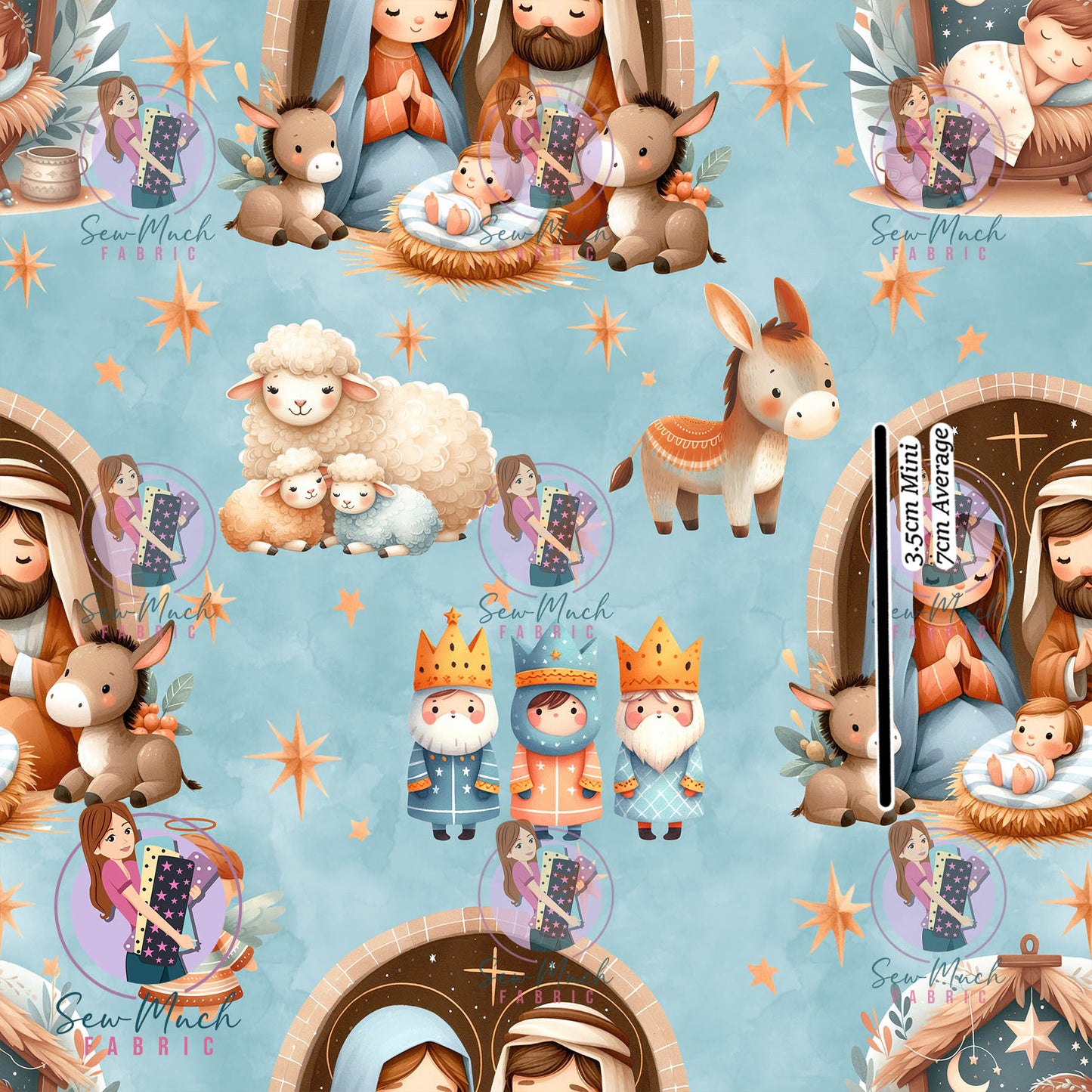 Christmas: Nativity Blue | RAYON | Retail | MINI Scale