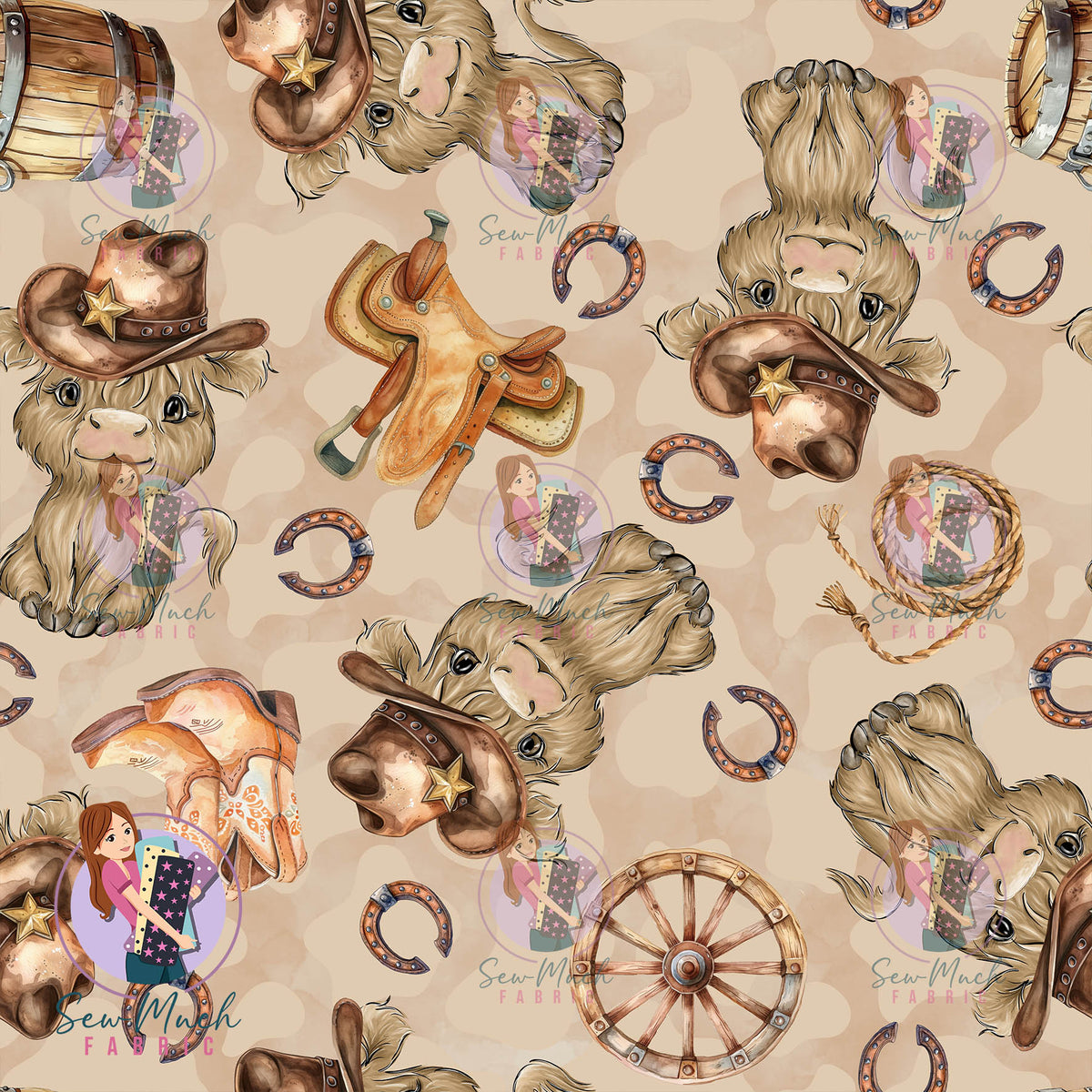 Highland Cow Western Brown | Canvas | Retail | Average Scale