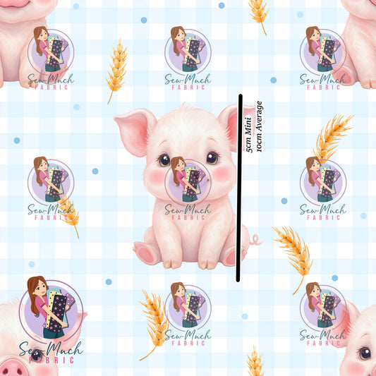 Pigs Blue | Woven | Retail | MINI Scale