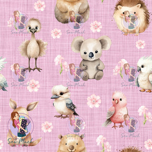 Australian Animals Pink | Knit | Retail | Average Scale