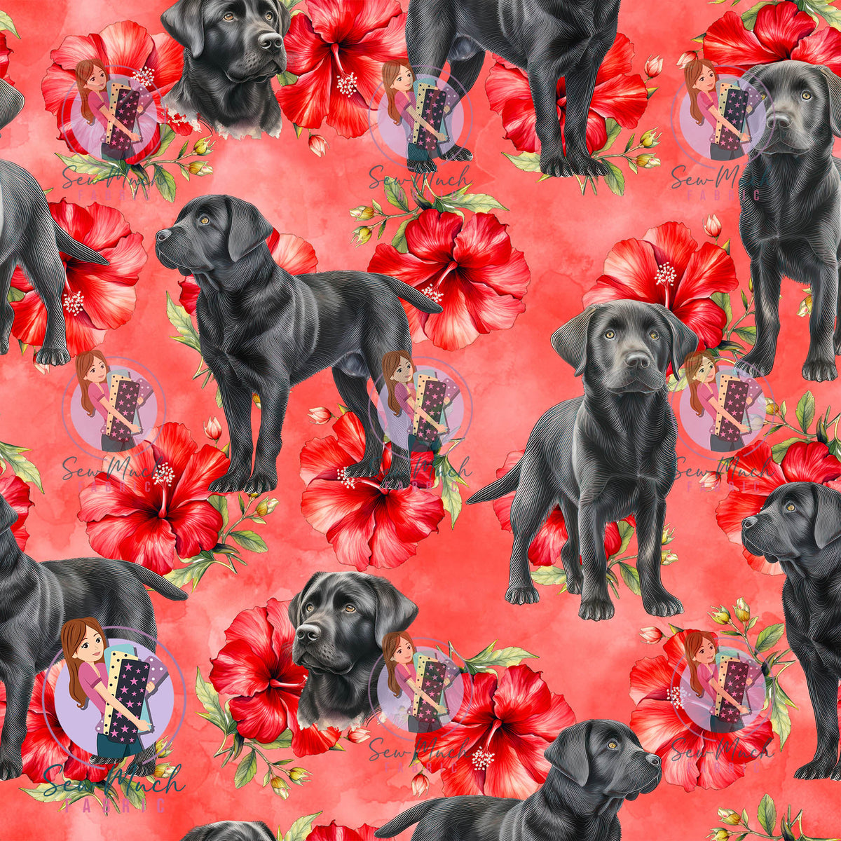 SEPTEMBER Pre-Order (2): Black Labrador Red Floral