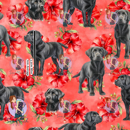 SEPTEMBER Pre-Order (2): Black Labrador Red Floral