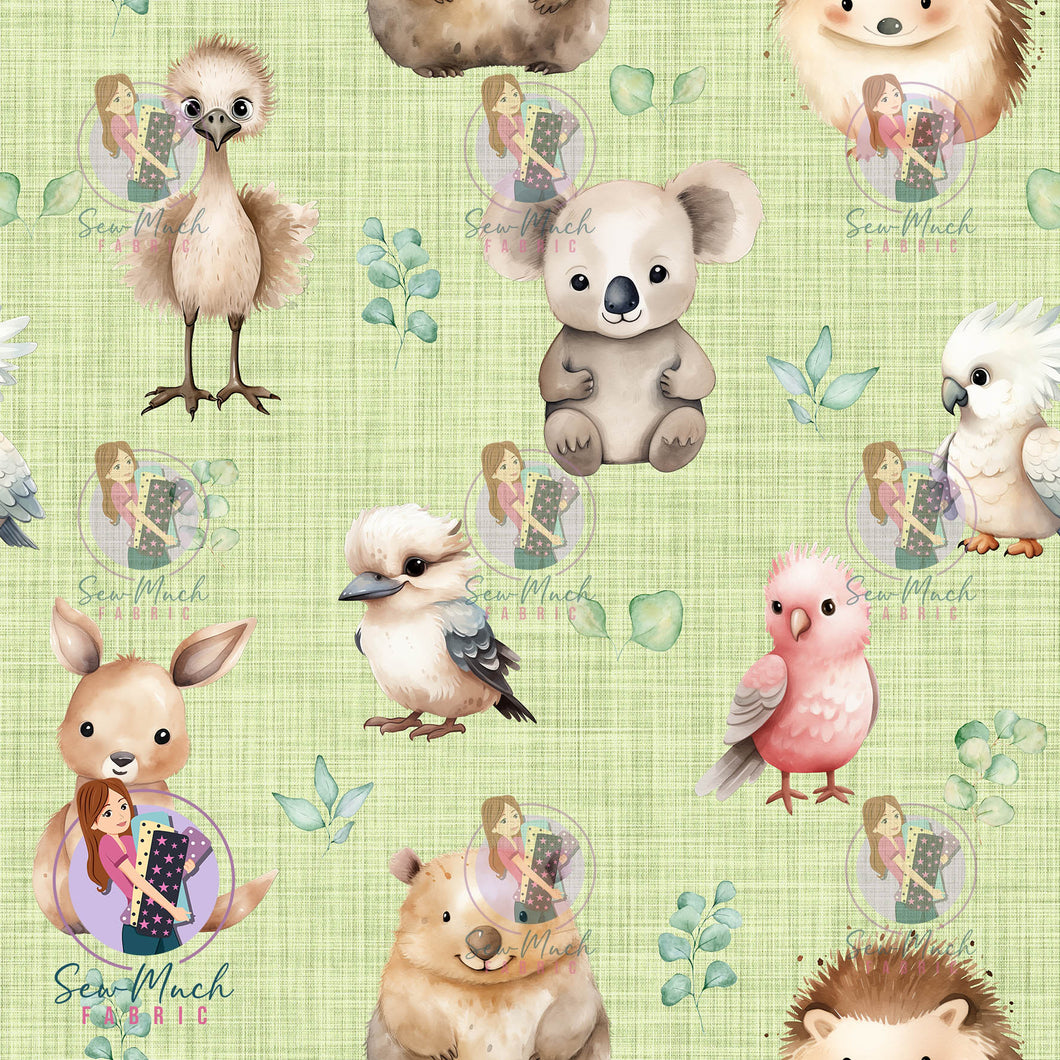 Australian Animals Green | Canvas | Retail | Average Scale