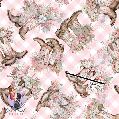 Floral Boots Gingham | Canvas | Retail | Average Scale