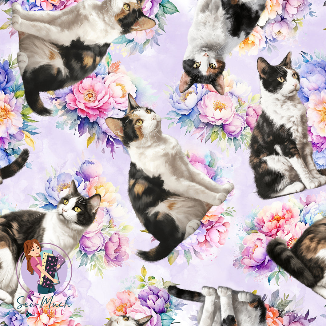 Tuxedo Cat Floral | Woven | Retail | Average Scale