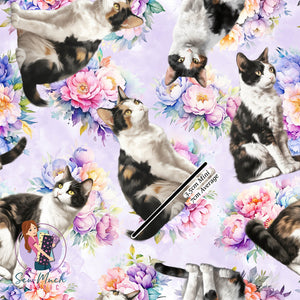 Tuxedo Cat Floral | Woven | Retail | Average Scale
