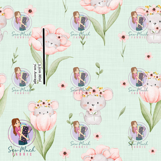 Flower Mouse Green | Woven | Retail | MINI Scale