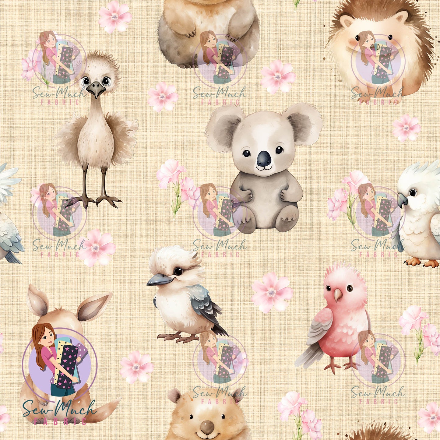 Unlimited Pre-Order: Aussie Animals Beige Floral