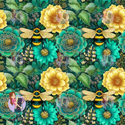 Bee Green Floral | Woven | Retail | Average Scale