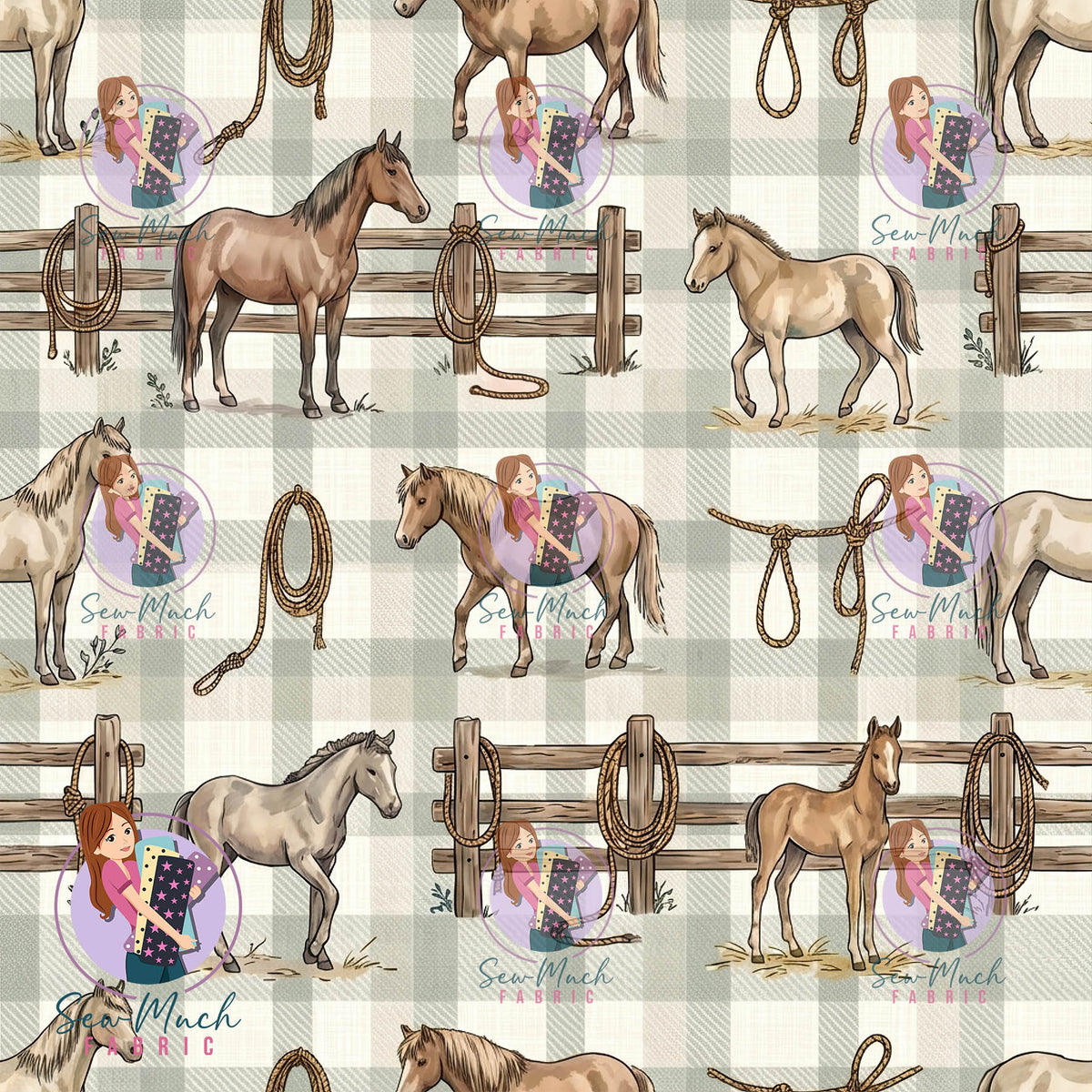 Horses Plaid | Woven | Retail | Average Scale