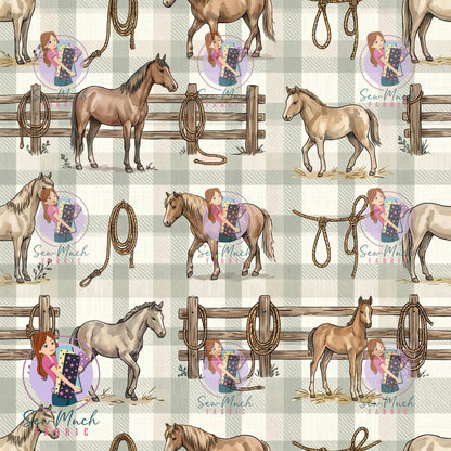 Horses Plaid | Woven | Retail | Average Scale