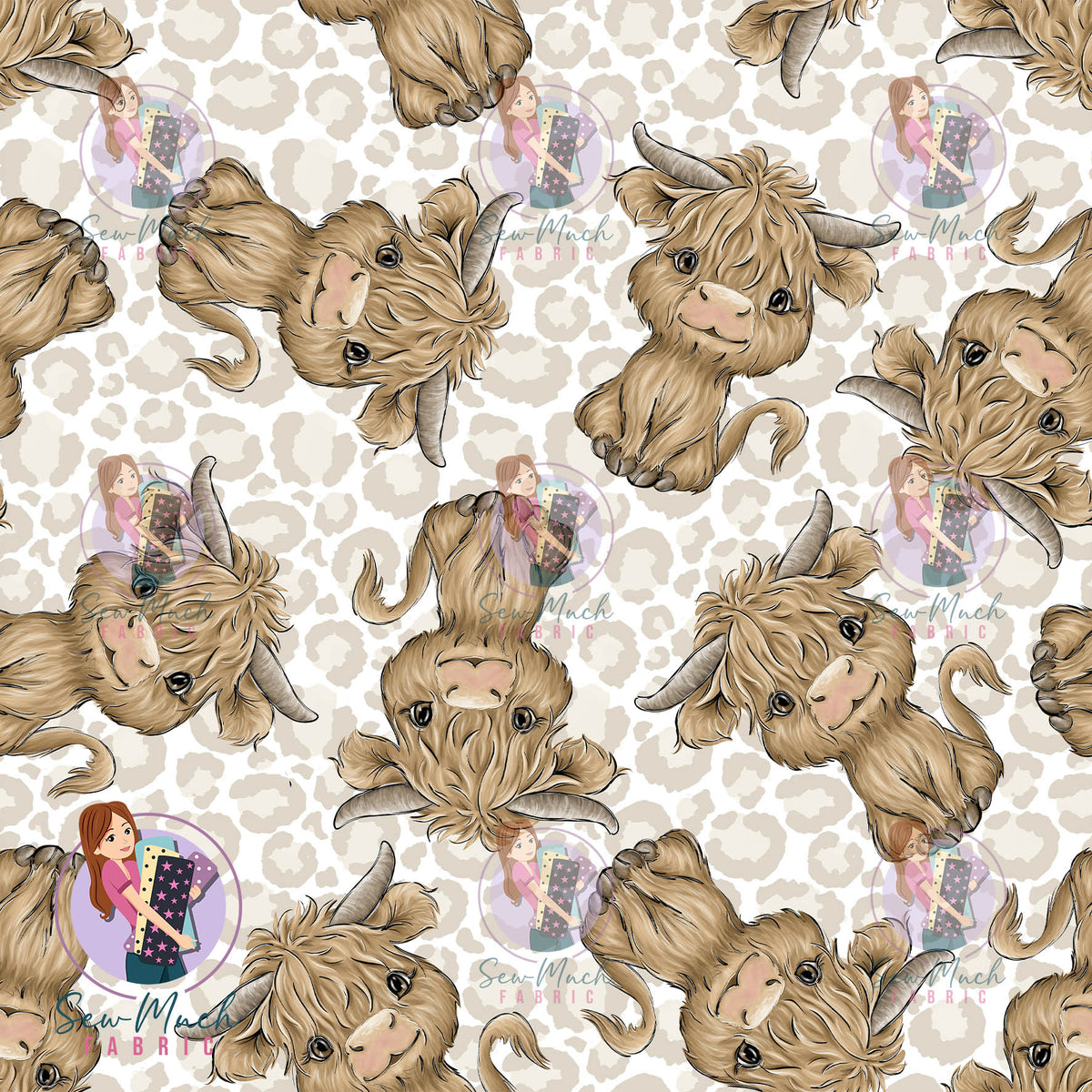 Highland Cows Leopard Print | Woven | Retail | Average Scale