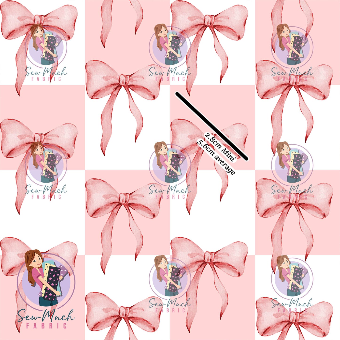 Pink Bows Check | Knit | Retail | Average Scale