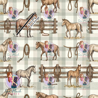 Horses Plaid | Woven | Retail | Average Scale