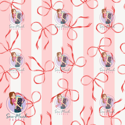 CHRISTMAS Pre-Order: Bow Pink Stripes