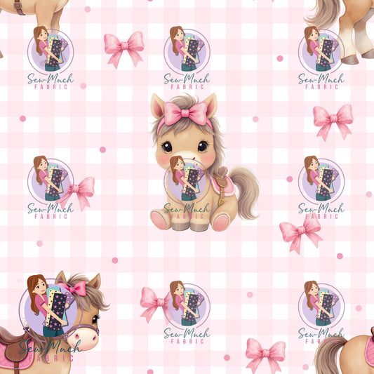 Horses Pink | Woven | Retail | MINI Scale