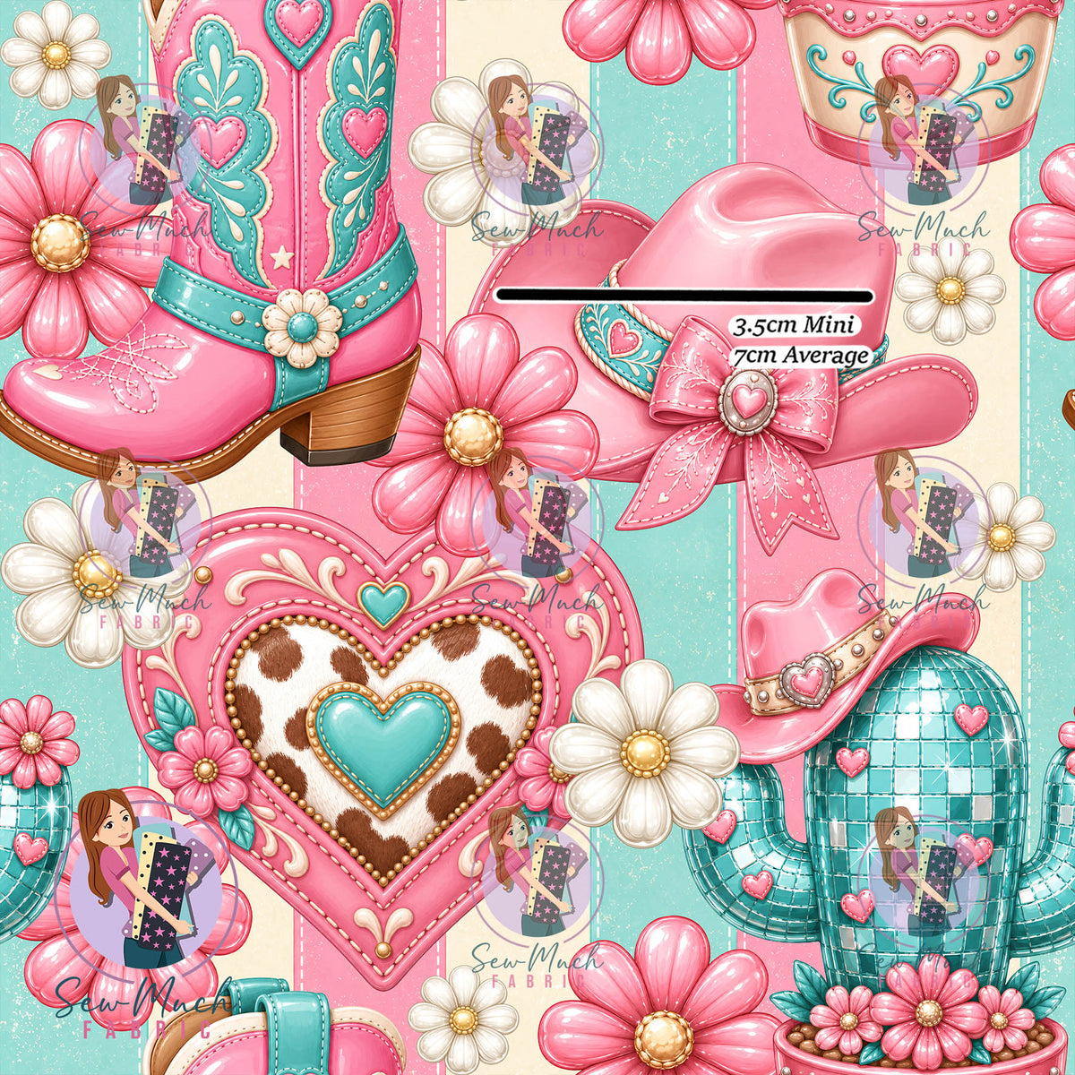 Pink Western Stripes | MINKY | Retail | Average Scale