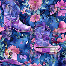 Load image into Gallery viewer, Cowgirl Boots Purple | Canvas | Retail | Average Scale
