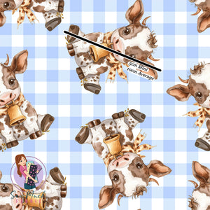 Adorable Cows Blue | Woven | Retail | Average Scale