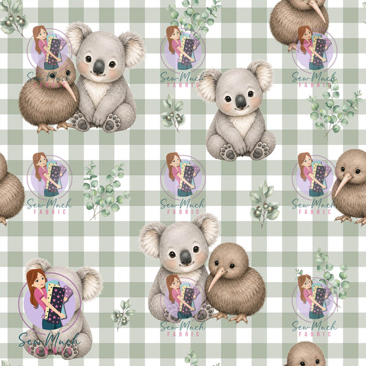 AUGUST Pre-Order (1): Koala & Kiwi Gingham Sage