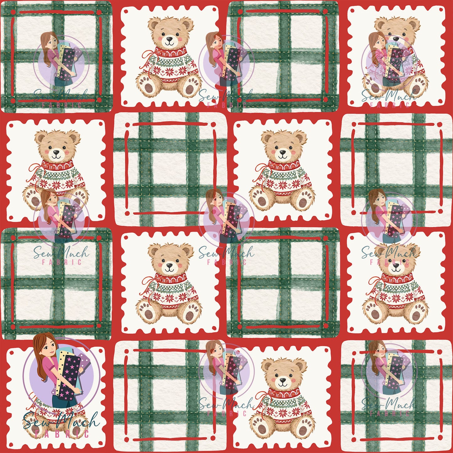 CHRISTMAS Pre-Order: Teddy Gingham Patchwork