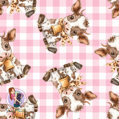 Unlimited Pre-Order: Cute Cows Pink Gingham