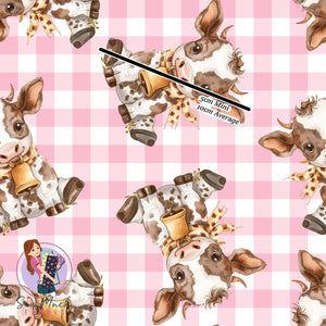 Adorable Cows Pink | Woven | Retail | Average Scale