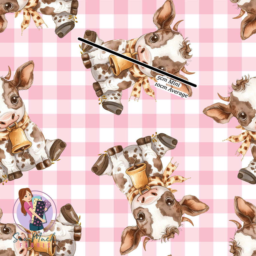 Adorable Cows Pink | Woven | Retail | Average Scale