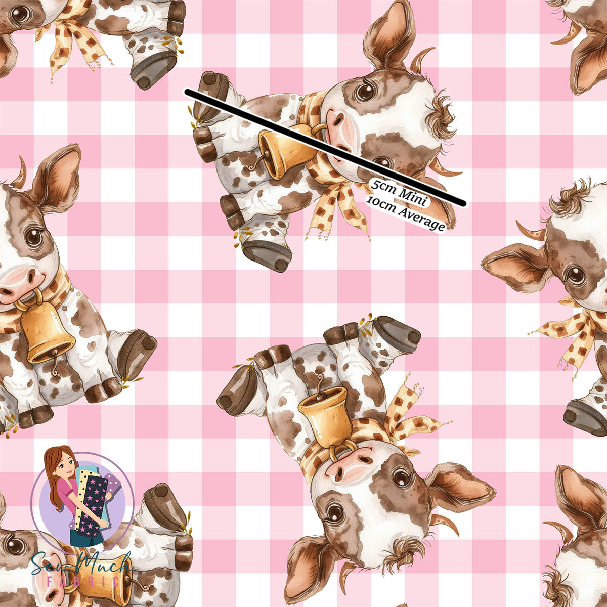 Cute Cows Pink | Woven | Retail | Average Scale