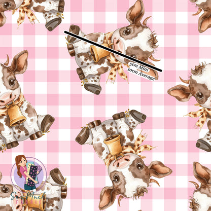 Unlimited Pre-Order: Cute Cows Pink Gingham