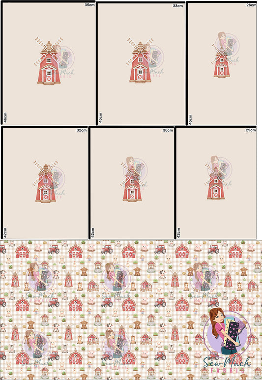 OCTOBER Pre-Order (2):  Farm Beige 'PANEL FOR ROMPERS'