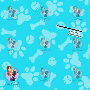 Blue Paw Prints | Woven | Retail | Average Scale