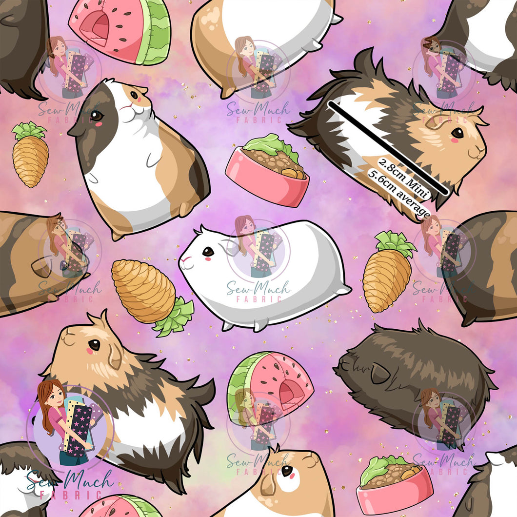 Guinea Pigs | Double Flannel Fleece | Retail | Average Scale