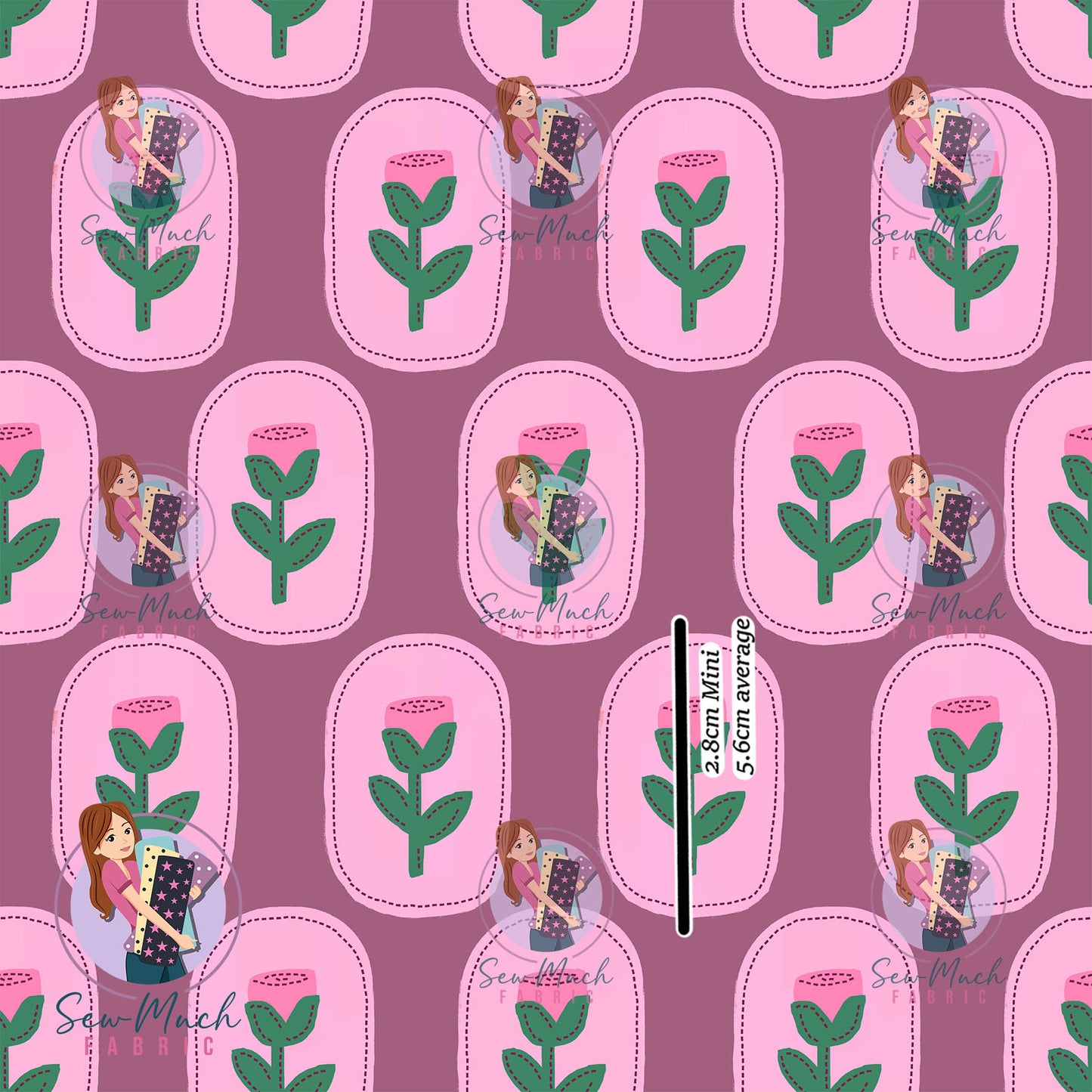 Floral Pink & Purple | French Terry | Retail | MINI scale