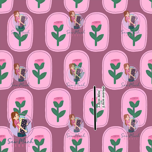 Floral Pink & Purple | French Terry | Retail | MINI scale