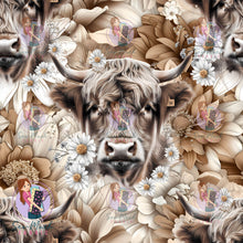 Load image into Gallery viewer, Highland Cow Autumn Floral | Woven | Retail | MINI Scale
