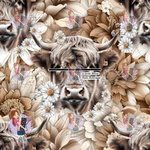 Load image into Gallery viewer, Highland Cow Autumn Floral | Woven | Retail | MINI Scale
