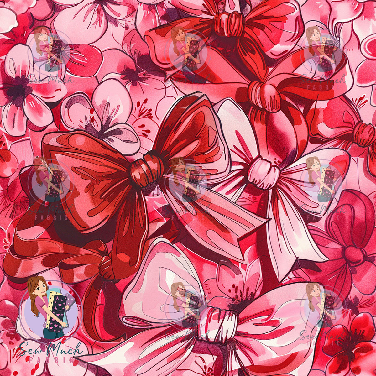 Red & Pink Bows | Waterproof Canvas | Retail | Average Scale