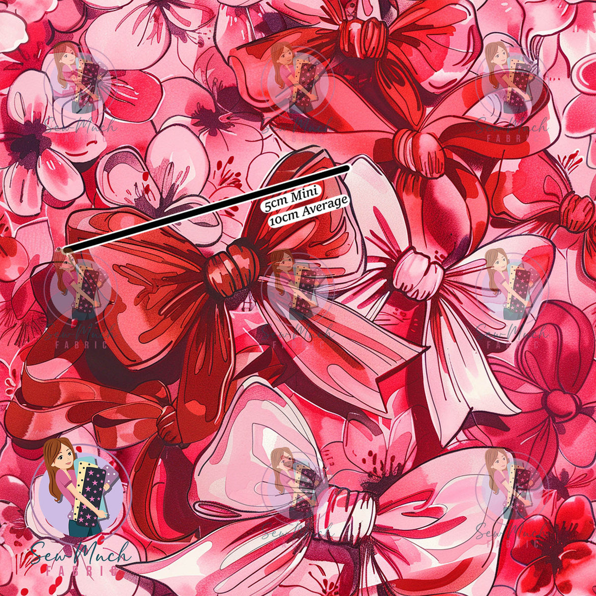 Red & Pink Bows | Waterproof Canvas | Retail | Average Scale