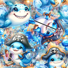 Load image into Gallery viewer, Pirate Shark | French Terry | Retail | Average scale

