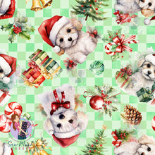 Load image into Gallery viewer, REMNANT: Christmas Bichon Frise | Woven | Retail | Average Scale (WOF x 45cm)
