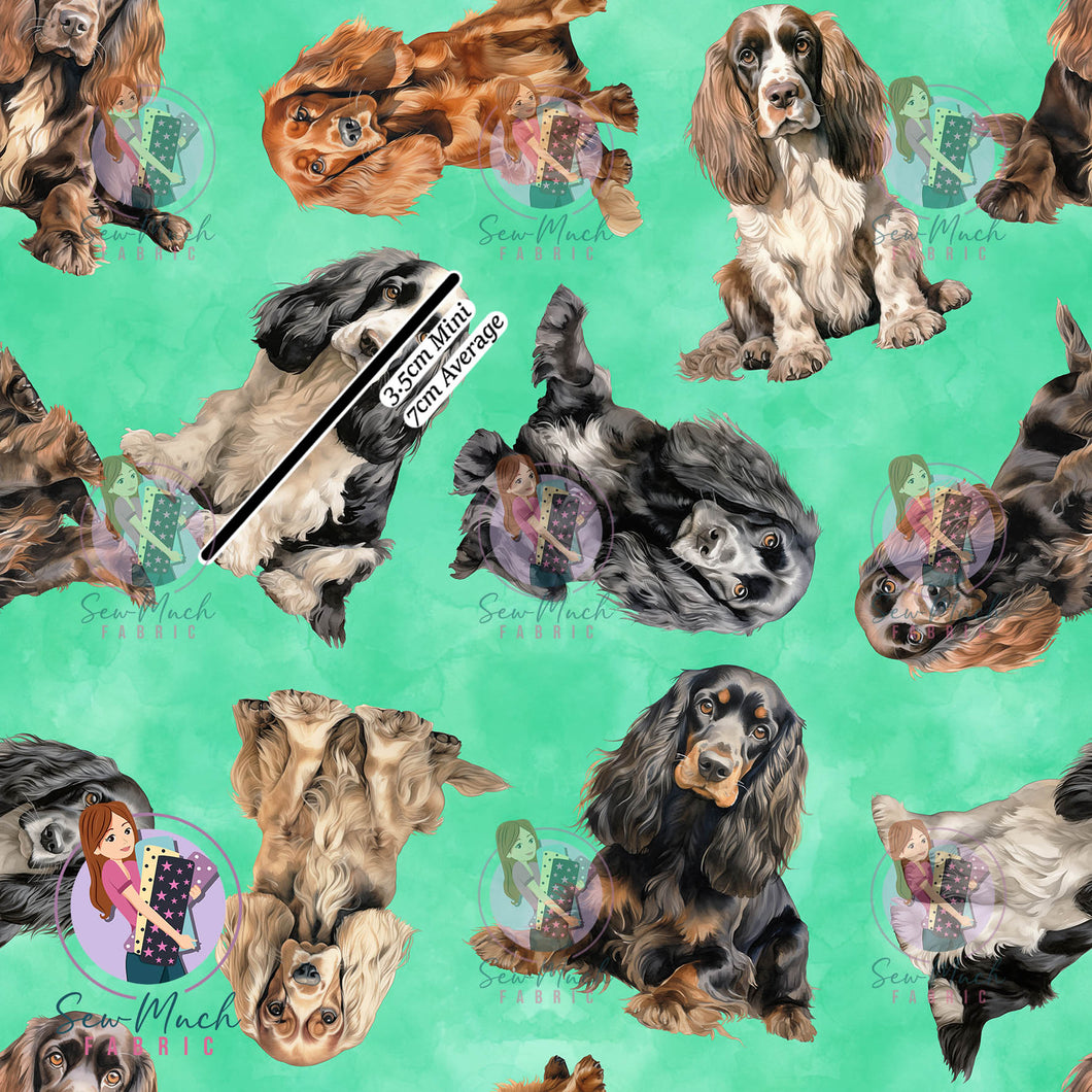 Cocker Spaniel Green | Canvas | Retail | Average Scale
