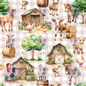 Farm Beige Gingham | Knit | Retail | Average Scale