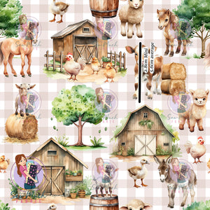 Farm Beige Gingham | Knit | Retail | Average Scale