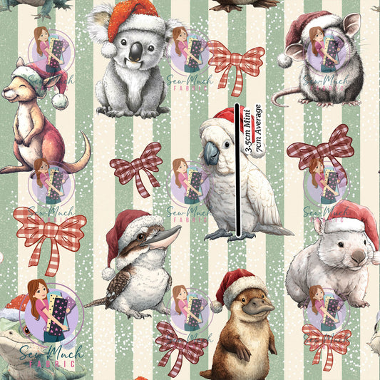 Christmas: Australian Animals Stripes | Knit | Retail | MINI Scale