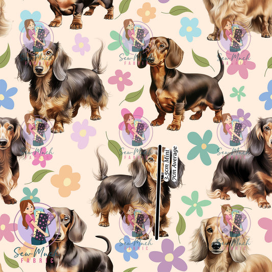 Dachshund Floral | Canvas | Retail | MINI Scale